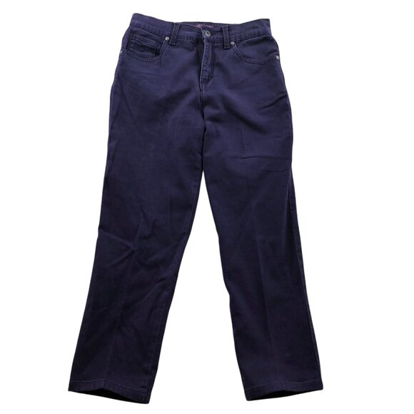 Gloria Vanderbilt Womens Jeans Size 4 Petite Amanda Straight Purple Denim Casual - Picture 1 of 14